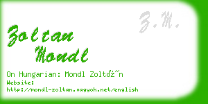 zoltan mondl business card